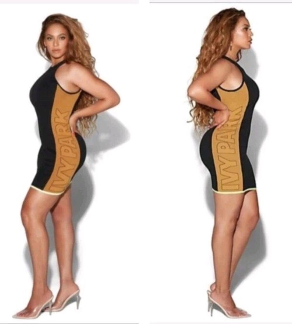 Adidas X Ivy Park Beyonce Knit Logo Body-Con Dress Black GS0385